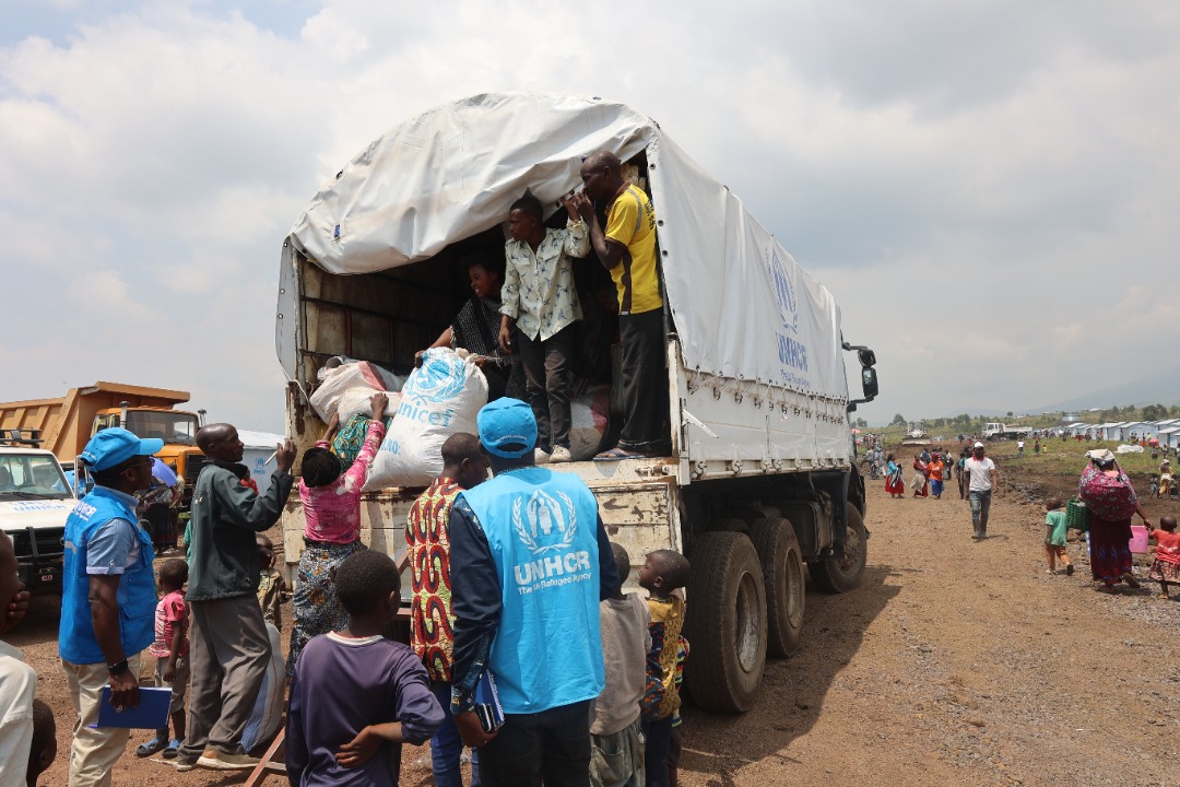 Nord-Kivu/ Nyiragongo : Le HCR transfert les déplacés vulnérables des camps spontanés vers le site officiel de Bushagara