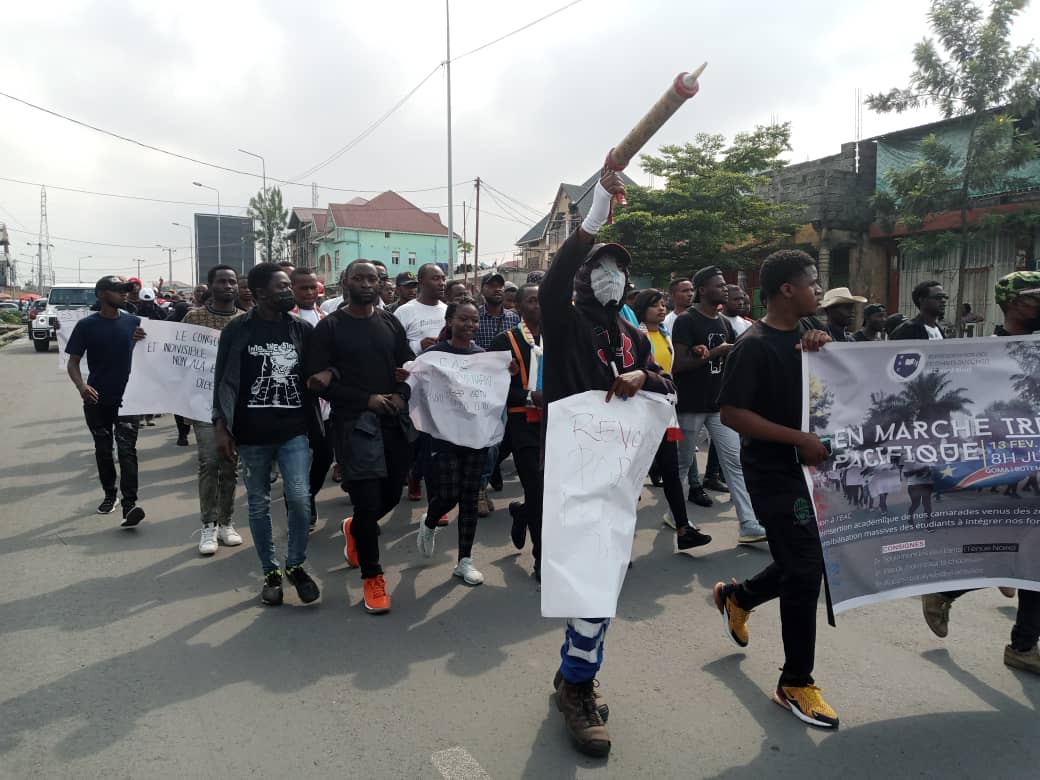 Nord-Kivu : Marche défendue, les étudiants ont été dans les rues de Goma contre l’EAC